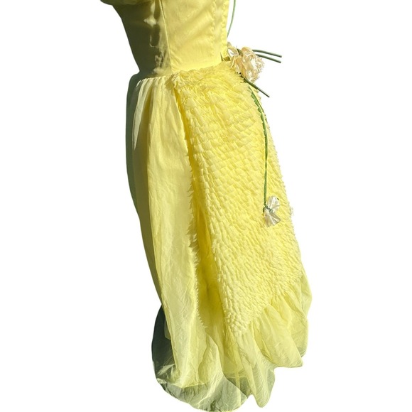 Vintage 1950s Lemon Chiffon Prom Dress Yellow Cupcake Dream Vegas‎ Wedding Small - Picture 7 of 16